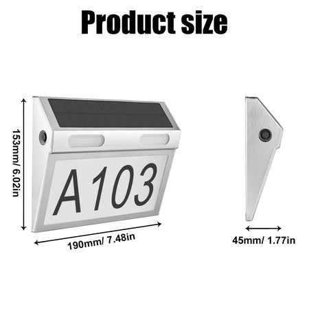 Stainless Steel Solar Address Sign