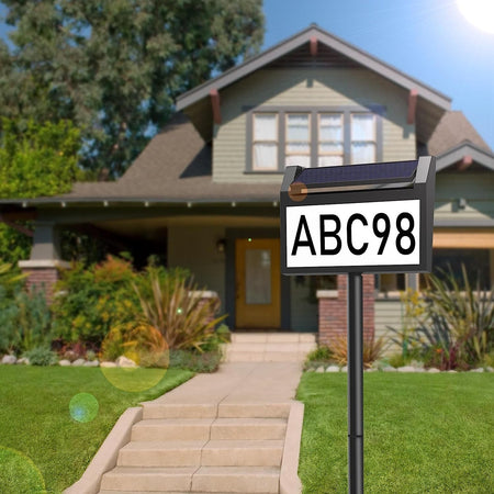 Solar Address Sign with Stakes