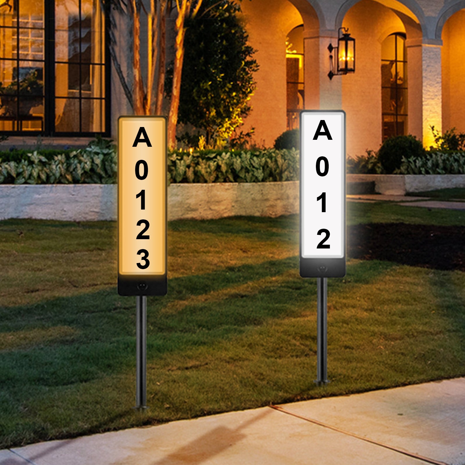 Double Sided Solar Address Sign