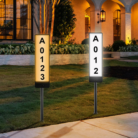 Double Sided Solar Address Sign