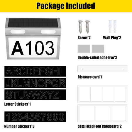 Stainless Steel Solar Address Sign