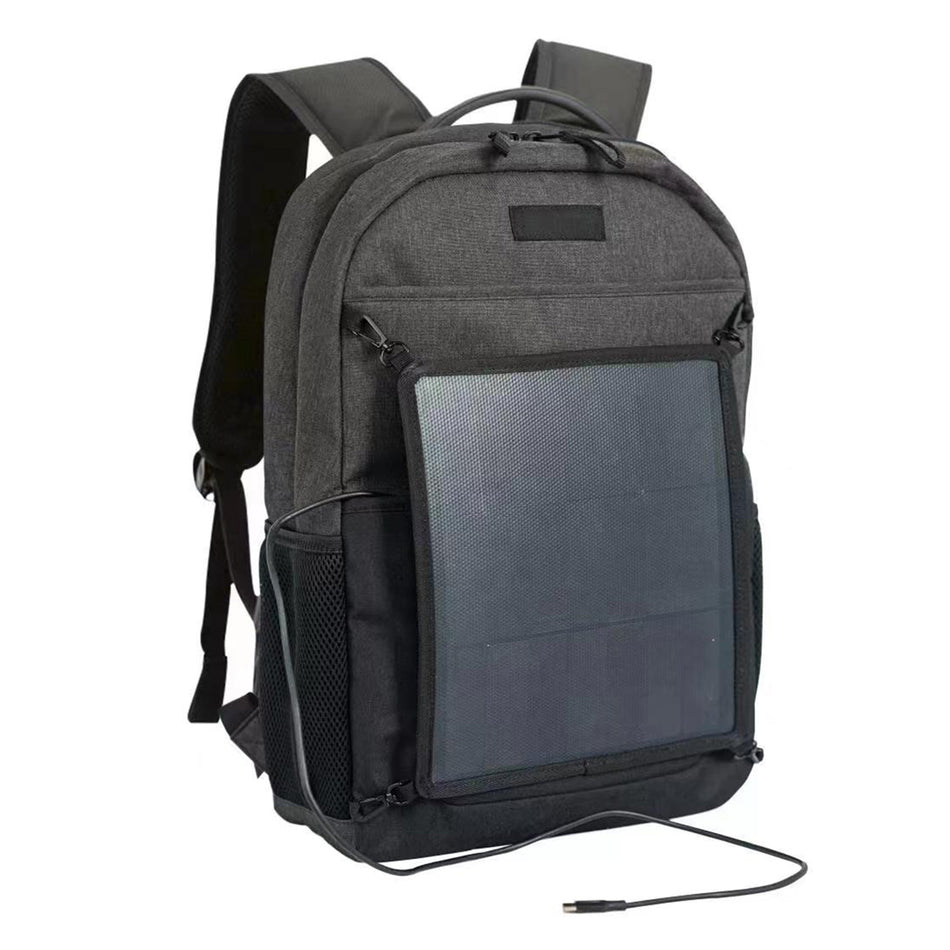 10 Watt Flexible Solar Backpack Gray With USB Port