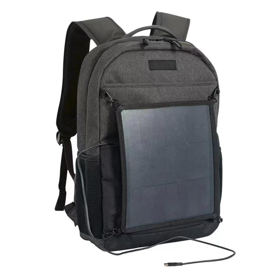 10 Watt flexibler Solarrucksack grau mit USB-Anschluss